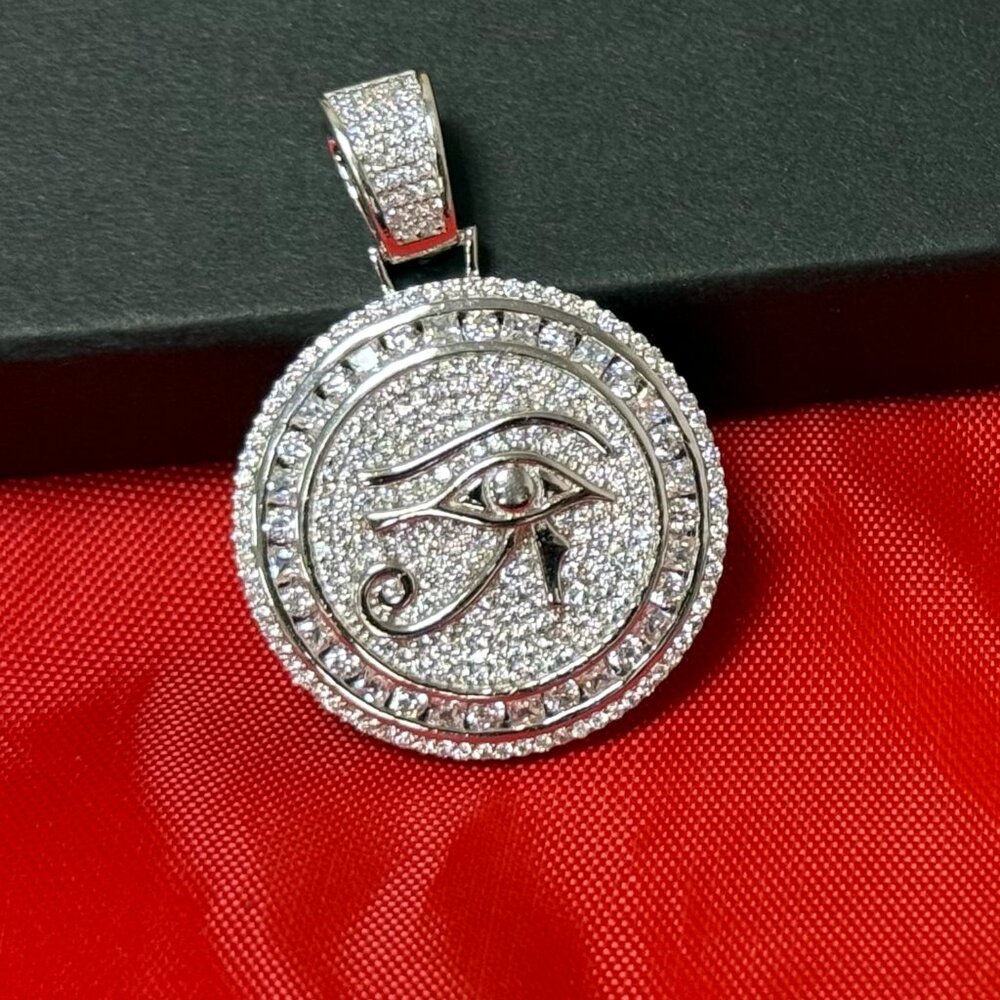 Eye of Horus Pendant – 925 Sterling Silver – AAA Cubic Zirconia – Brand New